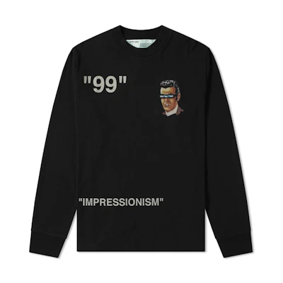 Off-White Green Man' Graphic Print L/S T-Shirt Black/Multicolor