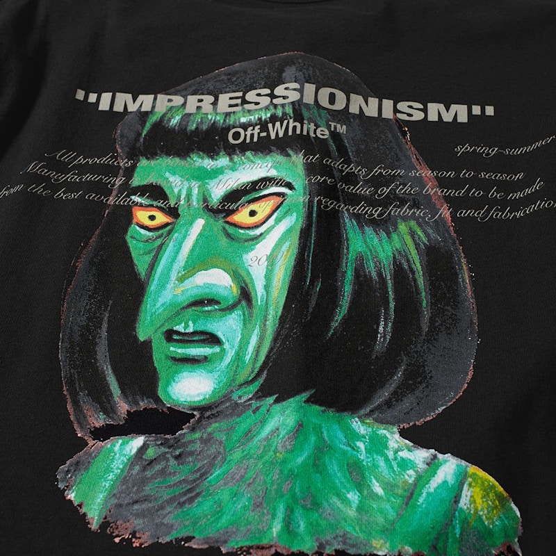 Off-White Green Man' Graphic Print L/S T-Shirt Black/Multicolor 圖 2