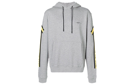OFF-WHITE Grey Hoodie with Yellow Arrows on Back OMBB034E181920250760 圖 2