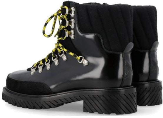 オフホワイト グスタード レースアップブーツ (黒) OMID028F23LEA0011010 Shop オフホワイト グスタード レースアップブーツ (黒) OMID028F23LEA0011010