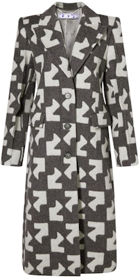 Off-White Hairy Single Breast Coat 'Dark Grey' Buy Off-White Hairy Single Breast Coat 'Dark Grey'