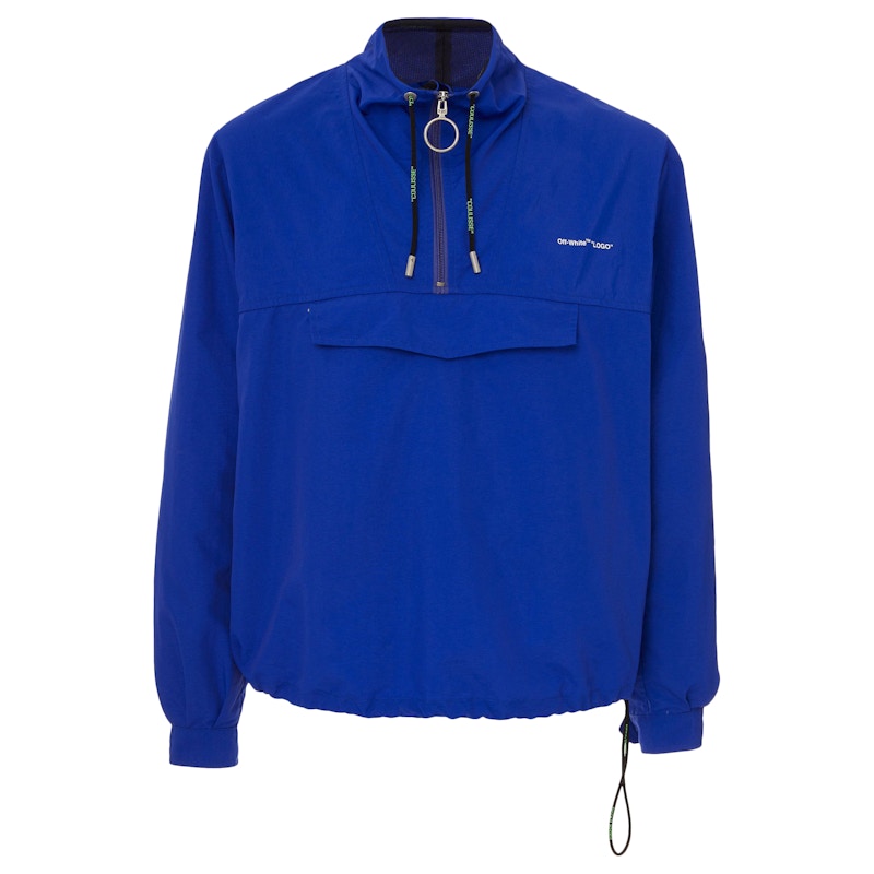Off-White Half Zip Anorak Blue/White