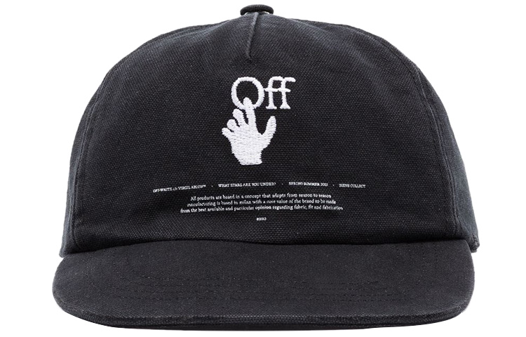Lookbook OFF-WHITE Logo Topi Baseball Hitam Hands-Off OMLB022R21FAB0031001