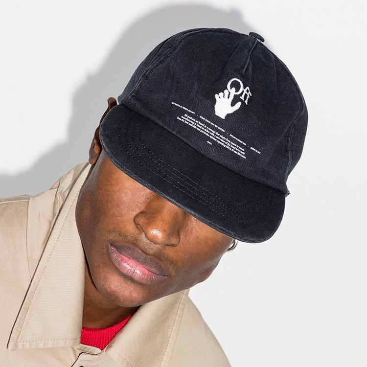 Purchase OFF-WHITE Logo Topi Baseball Hitam Hands-Off OMLB022R21FAB0031001