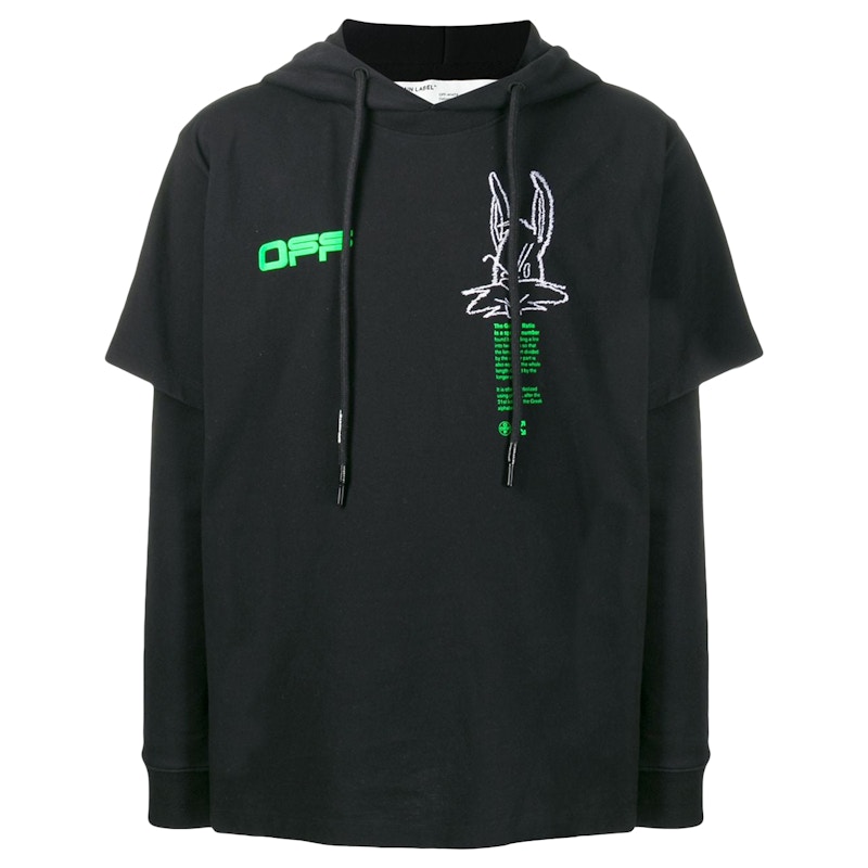 Buy Sudadera Off-White Harry The Bunny de Doble Manga Negro/Verde Brillante