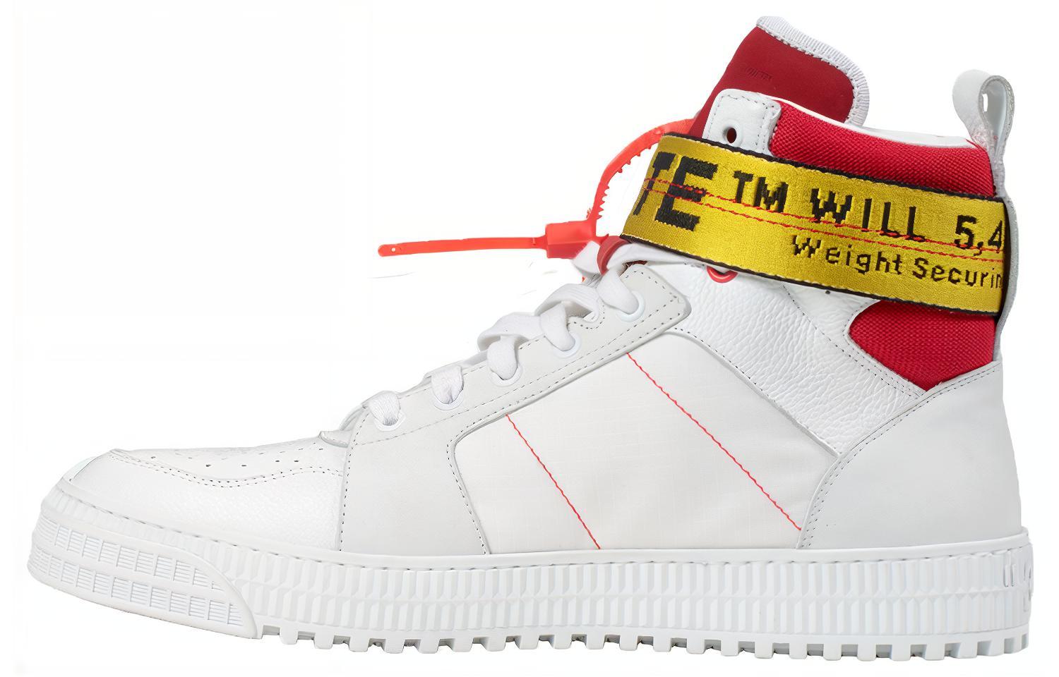 Off-White Hi Top Sneakers 'Simplified CMFT White Red'