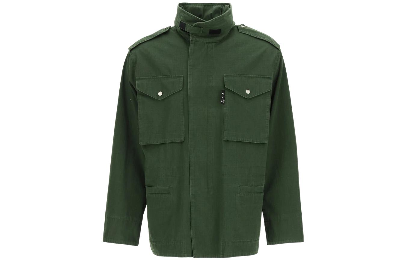 Off-White Hidden Hood Arrow Print Multi-Pocket Jacket Green 211411UGC0000045710