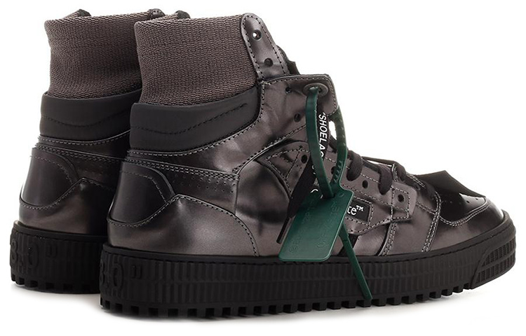 Off-White High-Top Sneakers 'Black Leather' 圖 5