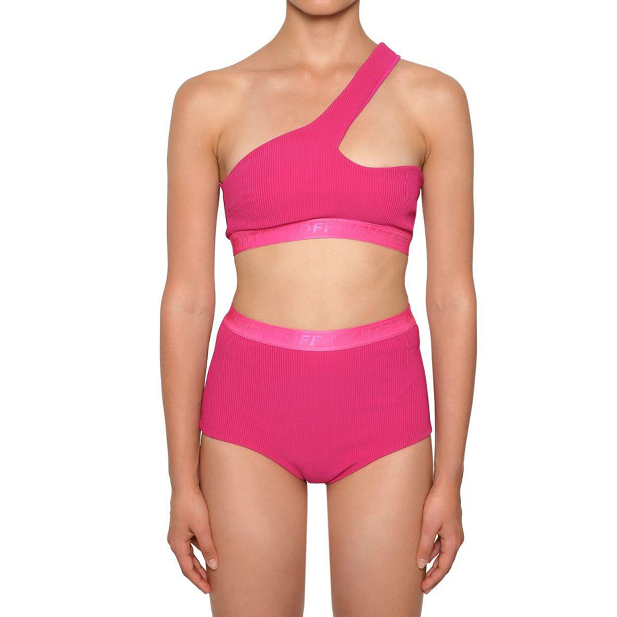 Lookbook OFF-WHITE High-Waisted Bikini Set Magenta Pink OWFA005R19B850572800