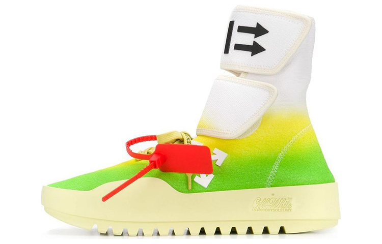 Off-White High 'Arrow Print White Green Yellow'