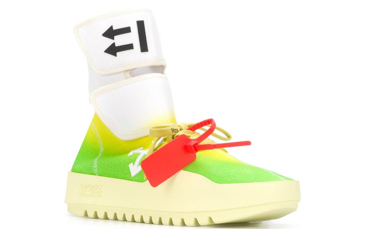 Off-White High 'Arrow Print White Green Yellow' 圖 2