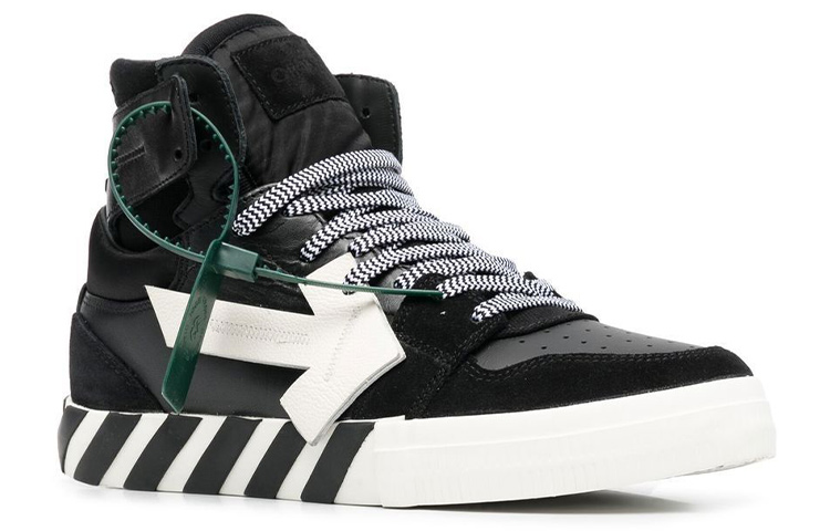 Off-White High Top Vulcanized 'Black White' 圖 2