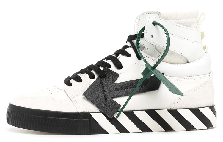 Off-White High Top Vulcanized 'White Black' OMIA225C99LEA001-0110