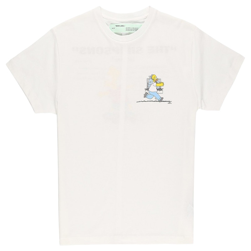 Buy Camiseta Off-White Homer y Bart Simpson Blanca/Multicolor