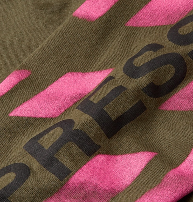 Off-White Impressionism' Diag Stencil L/S Tee Army Green/Pink/Black 圖 3