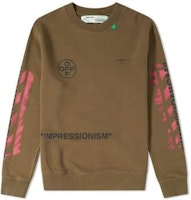 Off-White Impressionism' Diag Stencil Sweatshirt Army Green/Pink/Black Off-White Impressionism' Diag Stencil Sweatshirt Army Green/Pink/Black