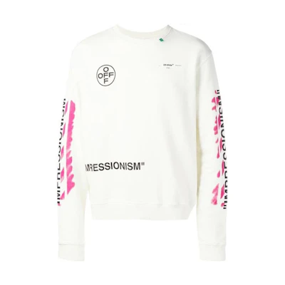 Off-White Impressionism' Diag Stencil Sweatshirt White/Pink/Black