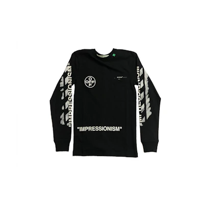 OFF-WHITE Impressionism Diag Stencil L/S Tee Black/White