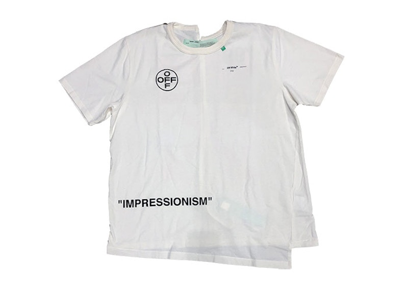 Off-White Impressionism Diagonal Stencil Spliced Tee White/Pink
