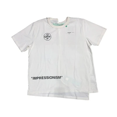 Off-White Impressionism Diagonal Stencil Spliced Tee White/Pink