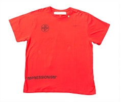 Off-White Impressionism Diagonal Stencil Tee Red Off-White Impressionism Diagonal Stencil Tee Red