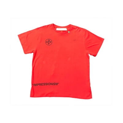 Off-White Impressionism Diagonal Stencil Tee Red