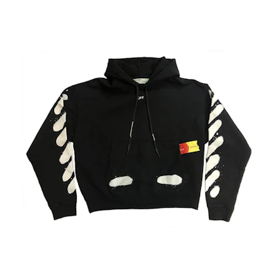 OFF-WHITE Incomplete Spray Paint Hoodie Black