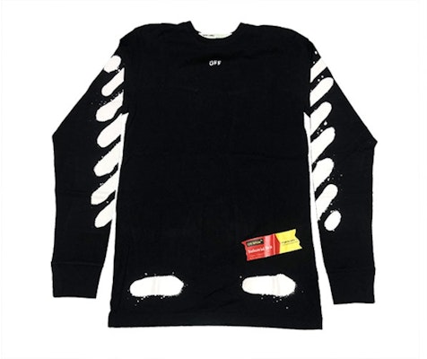 Off-White 未完成喷漆长袖T恤 黑色 Buy Off-White 未完成喷漆长袖T恤 黑色
