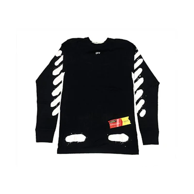 Off-White Incomplete Spray Paint L/S Tee Black