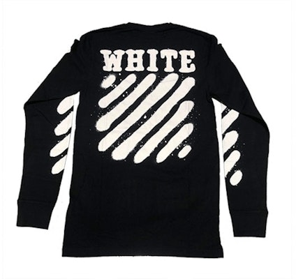 Off-White 未完成喷漆长袖T恤 黑色 Order Off-White 未完成喷漆长袖T恤 黑色