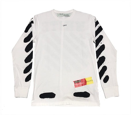 Camiseta Off-White Spray Paint Incompleto Manga Larga Blanca Buy Camiseta Off-White Spray Paint Incompleto Manga Larga Blanca