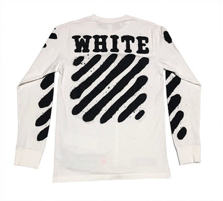 Camiseta Off-White Spray Paint Incompleto Manga Larga Blanca Order Camiseta Off-White Spray Paint Incompleto Manga Larga Blanca
