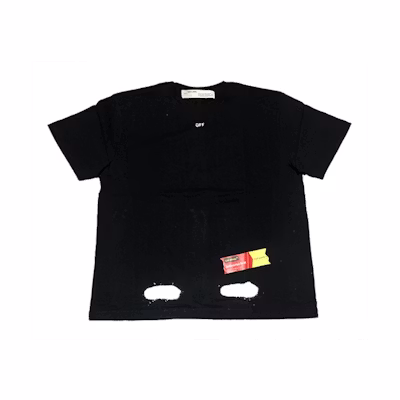 OFF-WHITE Incomplete Spray Paint Tee Black