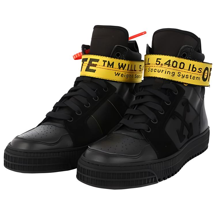 Shop OFF-WHITE 黑色高筒運動鞋
