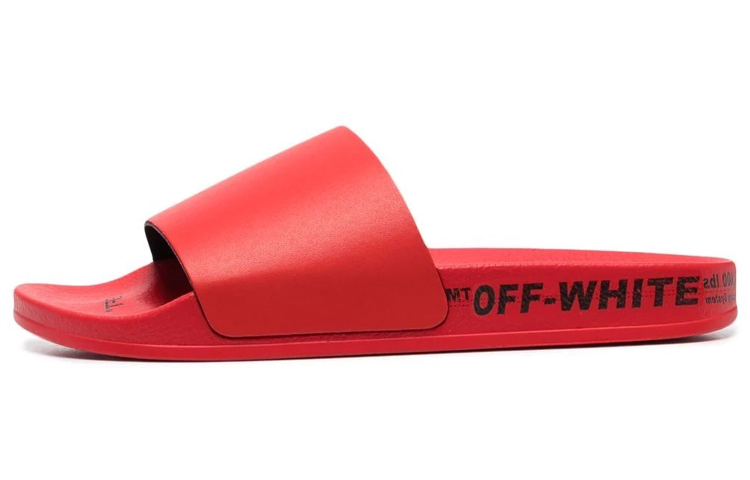 Off-White Industrial Belt Sliders 'Red'