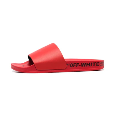 Off-White Industrial Belt Sliders 'Red'