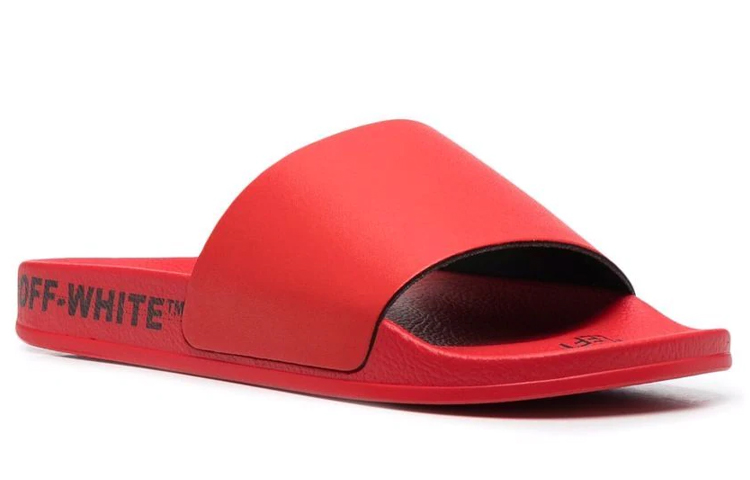 Off-White Industrial Belt Sliders 'Red' 圖 3