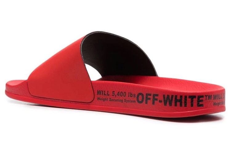 Off-White Industrial Belt Sliders 'Red' 圖 5