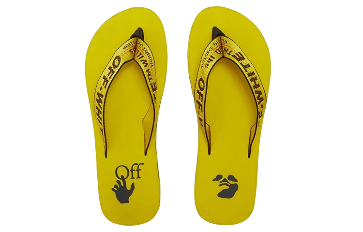 Lookbook Chanclas Off-White Industrial 'Logo Tape - Amarillo' 2022 OMIC002C99MAT001-1810