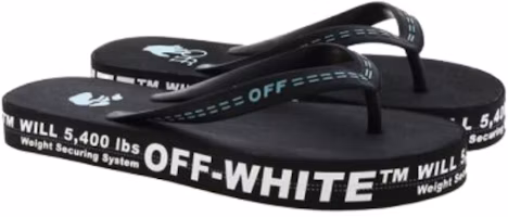 Lookbook OFF-WHITE 字母人字拖 黑白拼色