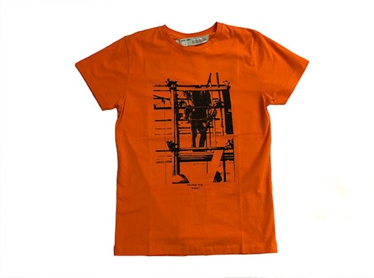 Off-White Industrial Logo Baju-T Jingga Buy Off-White Industrial Logo Baju-T Jingga