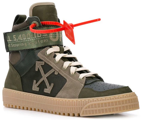 Off-White Industriële Panelen Leren Suède Hoge Sneakers Legergroen. OMIA102R198000014343 Lookbook Off-White Industriële Panelen Leren Suède Hoge Sneakers Legergroen. OMIA102R198000014343