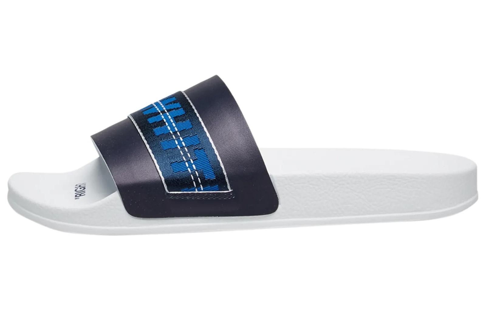 Buy OFF-WHITE 工業風 PU 露趾套腳 一字拖鞋 男款 白色