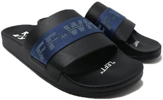 Order 黑藍色 Off-White 工業風拖鞋 OMIC001S21MAT0031045
