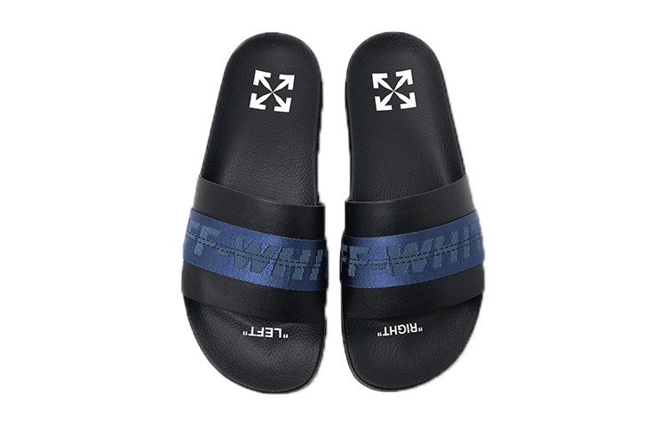 Shop Sandales Off-White Industrial ''Noir Bleu'' OMIC001S21MAT0031045