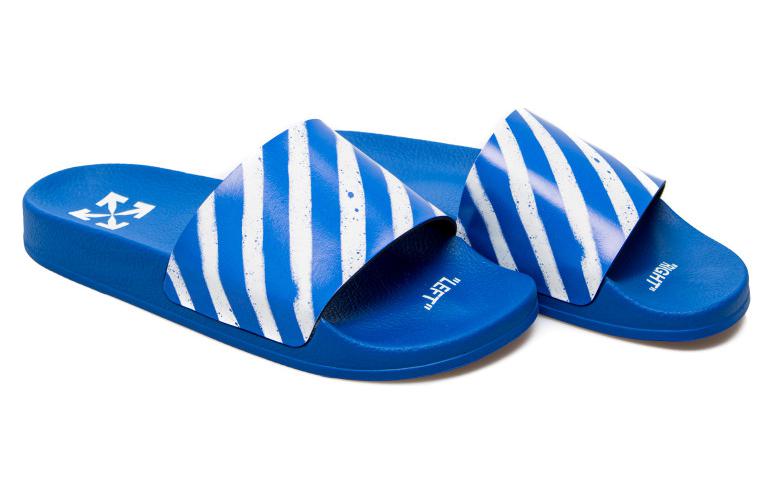 Order Off-White Industrial Sliders ''Diagonal Stripe - Blauw'' OMIC001S21MAT002 4501