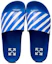 Shop Off-White Industrial Sliders ''Diagonal Stripe - Blauw'' OMIC001S21MAT002 4501