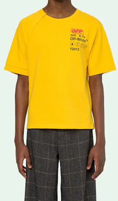 오프-화이트 인더스트리얼 Y013 리콘 옐로우 로고 래글런 티셔츠 남성용 OMAA078F191850166010 Details for 오프-화이트 인더스트리얼 Y013 리콘 옐로우 로고 래글런 티셔츠 남성용 OMAA078F191850166010
