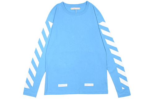 OFF-WHITE Initial Religion 13-Letter Striped Long Sleeve Tee Blue Unisex AU2001-03-03