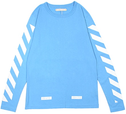 OFF-WHITE 初宗13字母条纹长袖T恤蓝色男女同款 AU2001-03-03 Order OFF-WHITE 初宗13字母条纹长袖T恤蓝色男女同款 AU2001-03-03